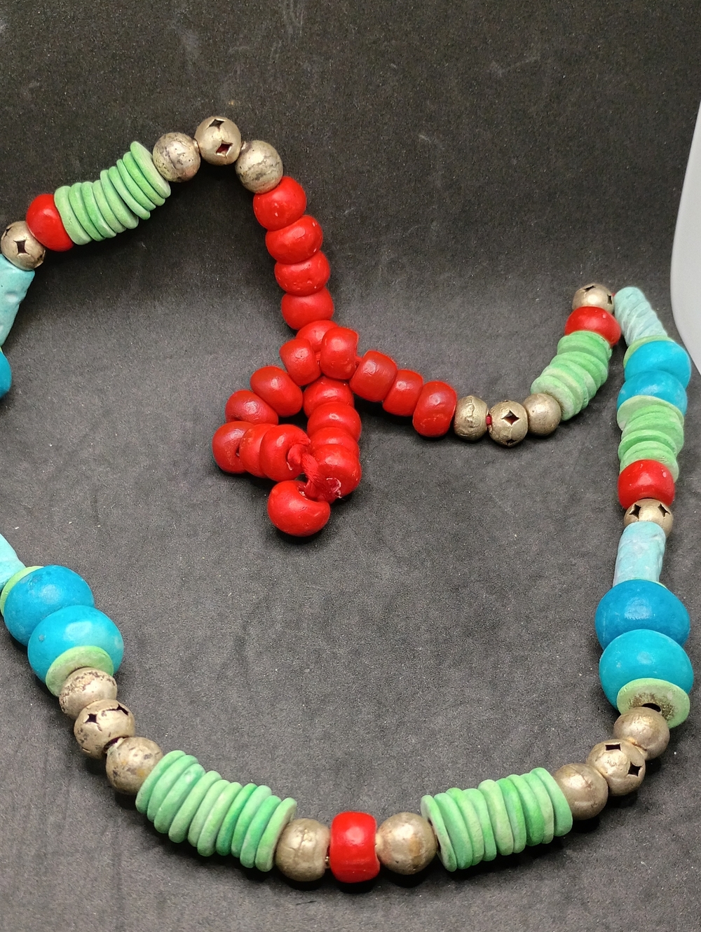 Vintage Turquoise, Red & Mint Layered Bead Necklace
